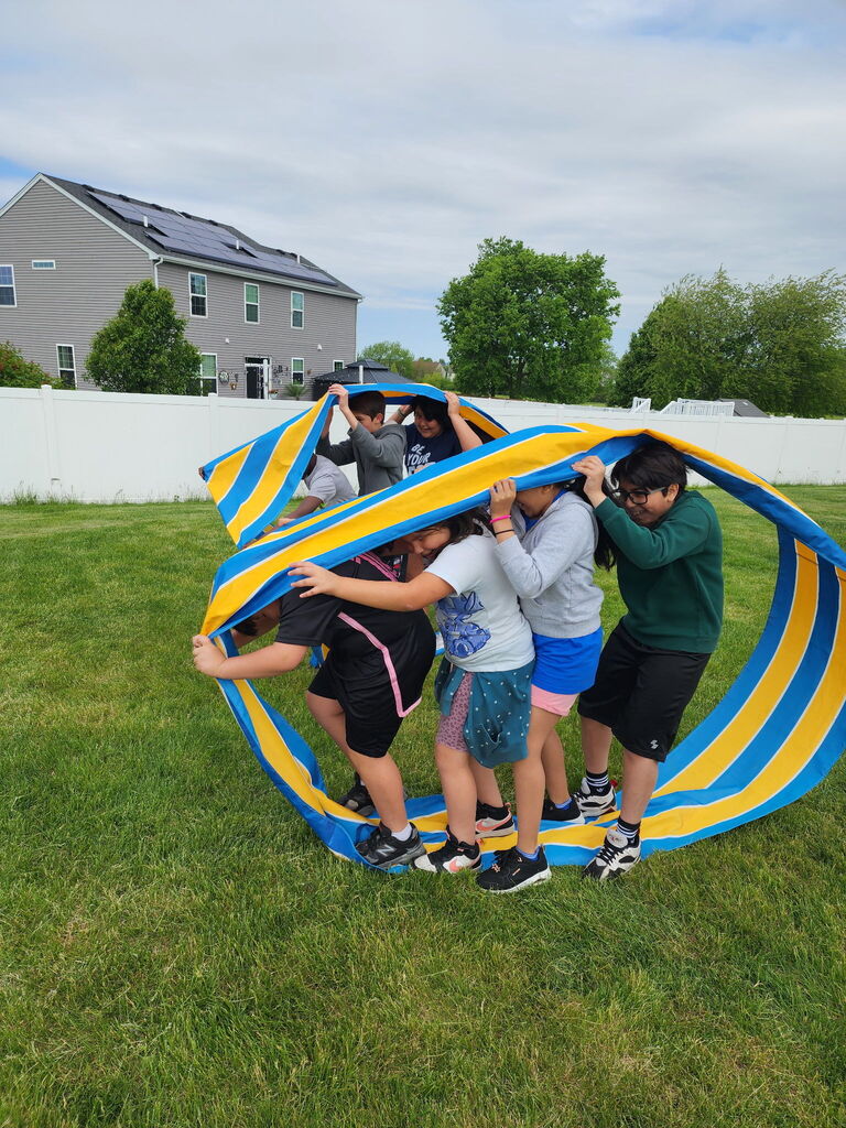 Students outside during Field Day