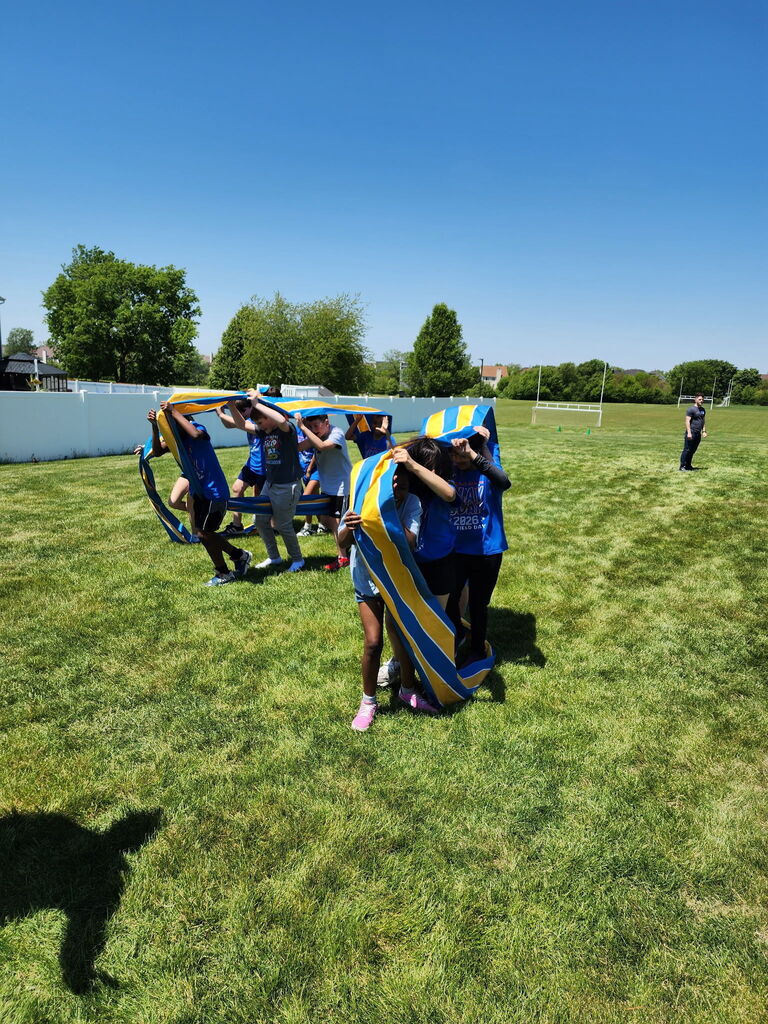 Students outside during Field Day