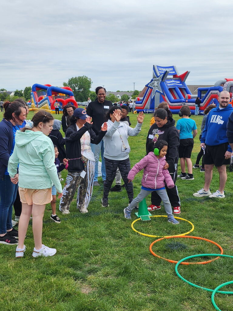 Students outside during Field Day