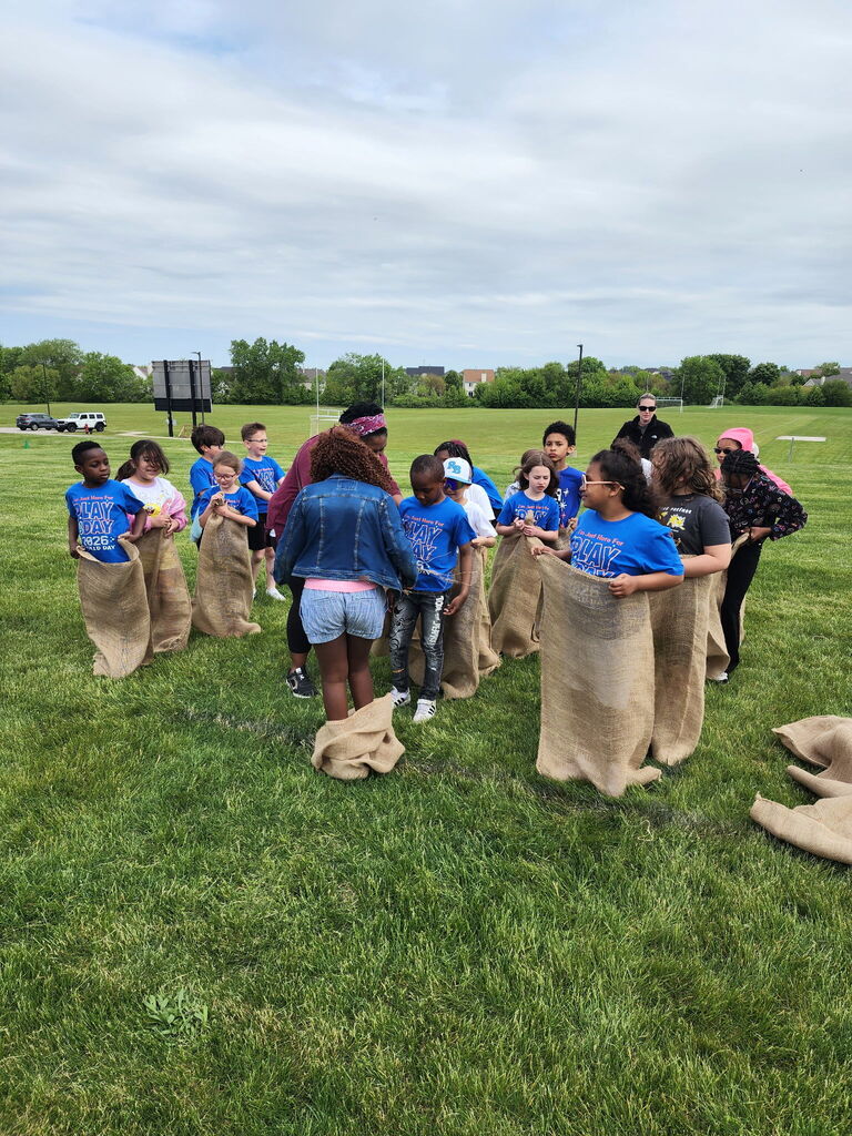 Students outside during Field Day