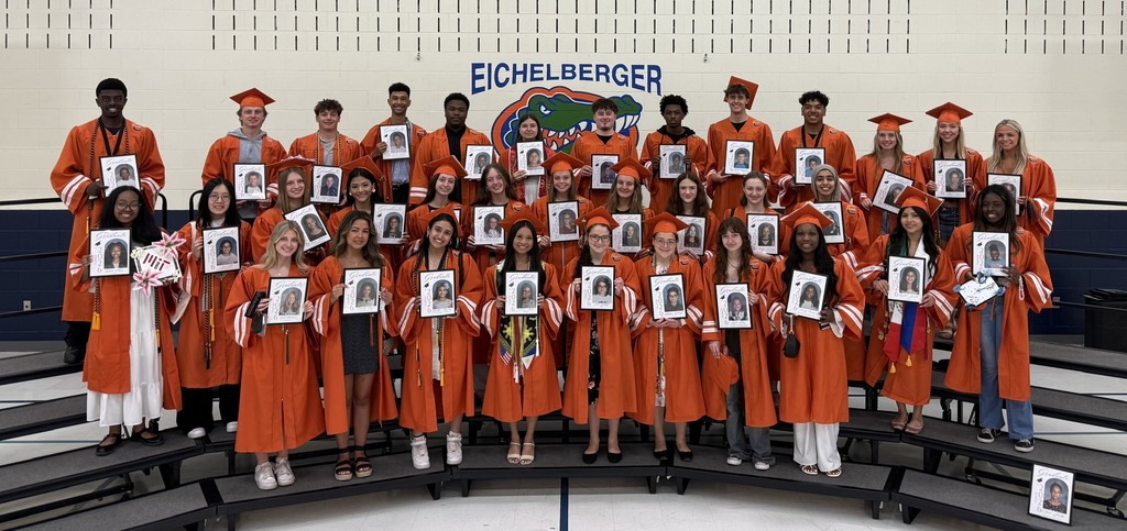 Former Eichelberger ES students walk the halls in their caps and gowns