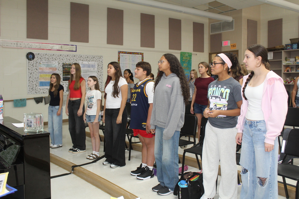 students singing