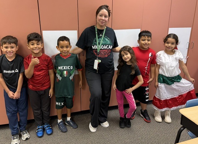 Students celebrating Mexican Independence Day