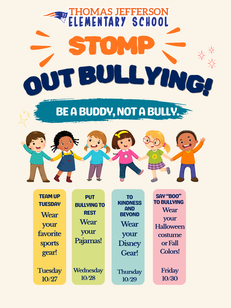 A flyer that shares dress up days for stomp out bullying week.