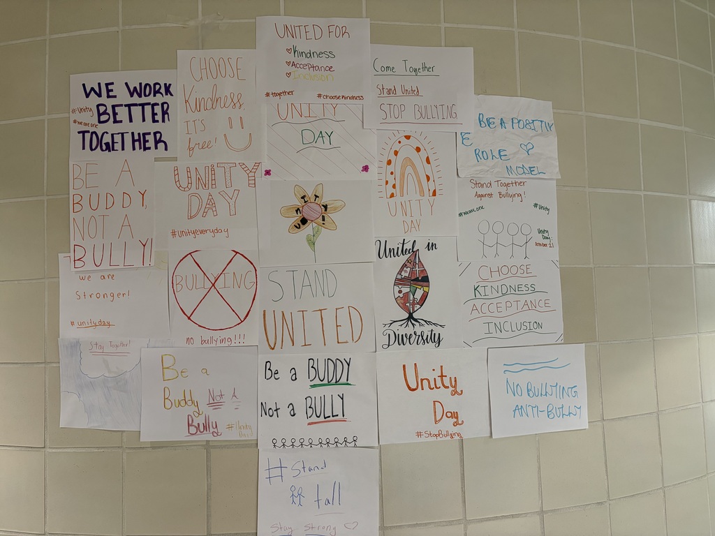 students made posters to promote kindness for Unity Day