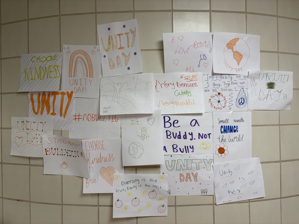 students made posters to promote kindness for Unity Day