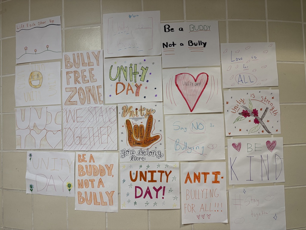 students made posters to promote kindness for Unity Day
