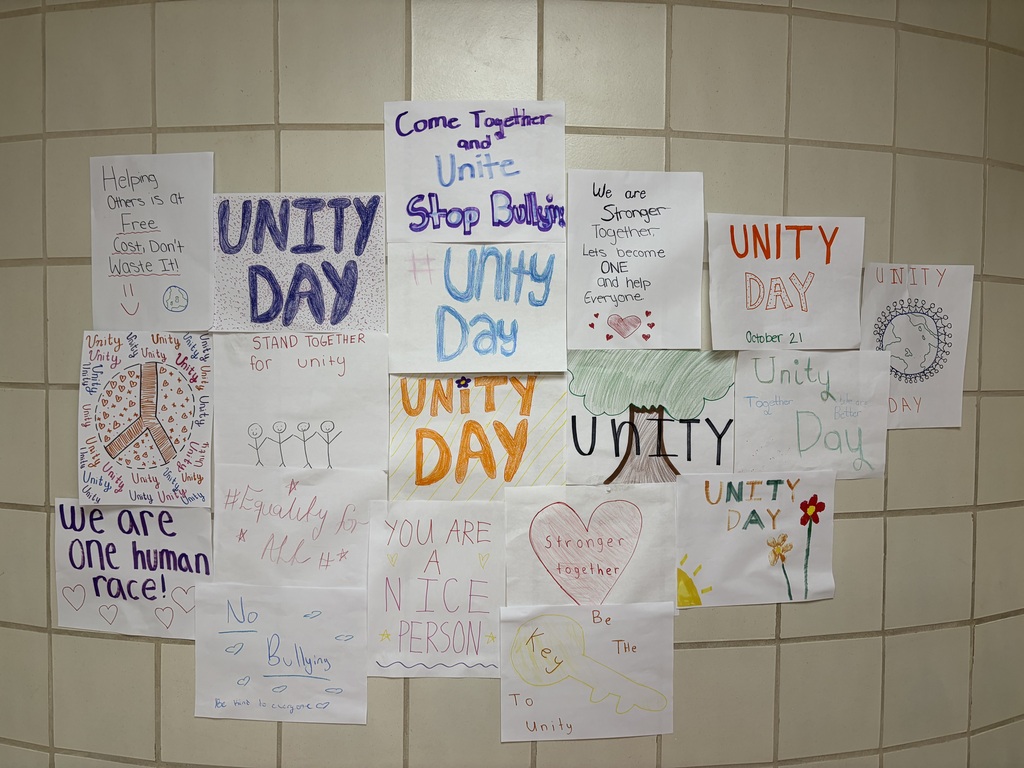 students made posters to promote kindness for Unity Day