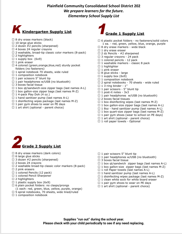 Supply Lists