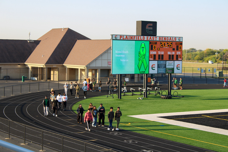 PEHS students walking on the track