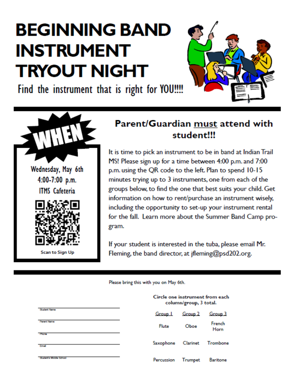 band tryout flier
