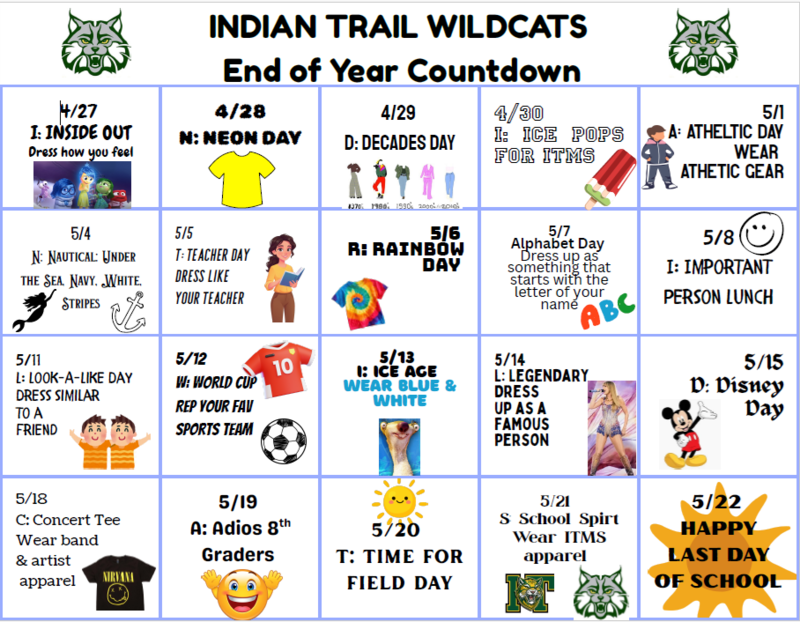 Countdown Spirit Days