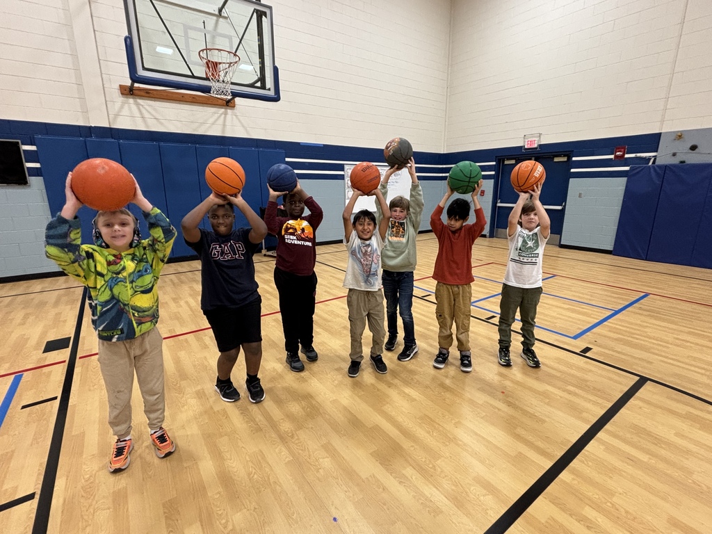 Boys playing with basketballs