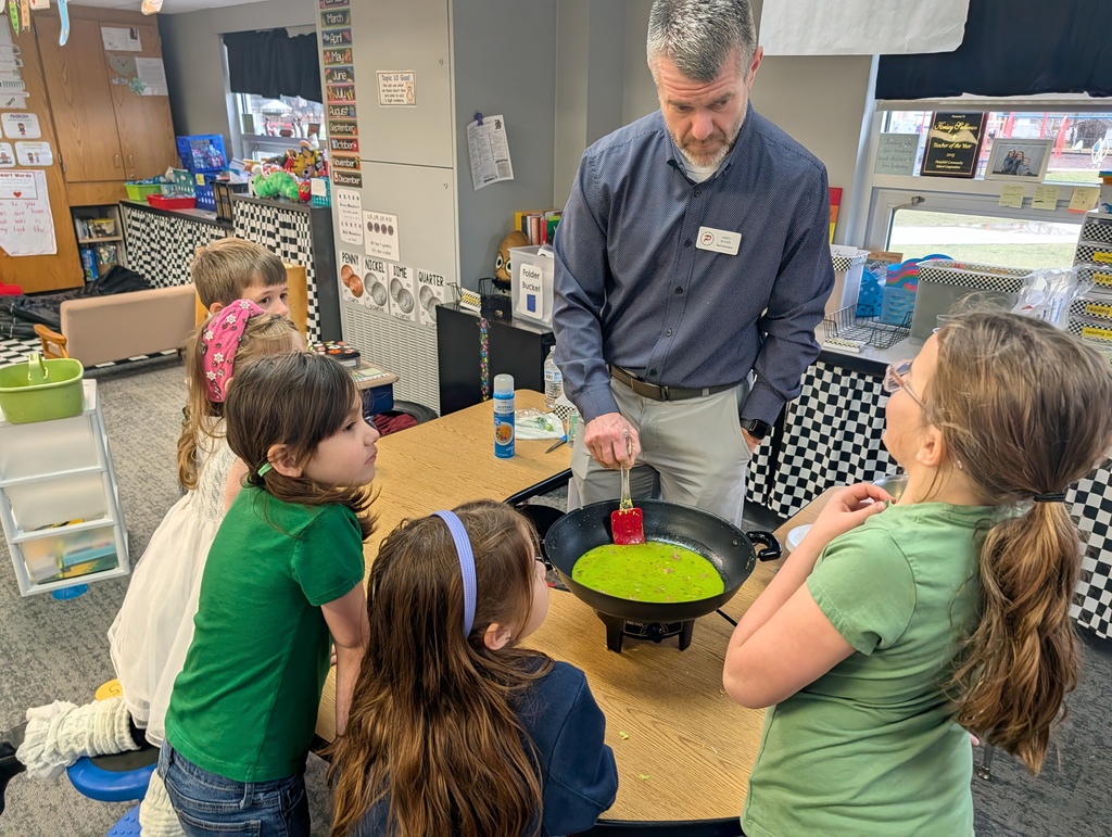 Mr. Allen making Green Eggs & Ham for Students