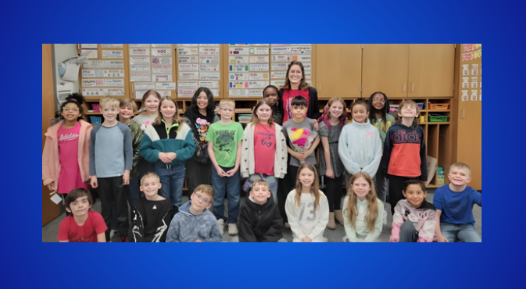 Ms. Record and third grade class- teacher of the year