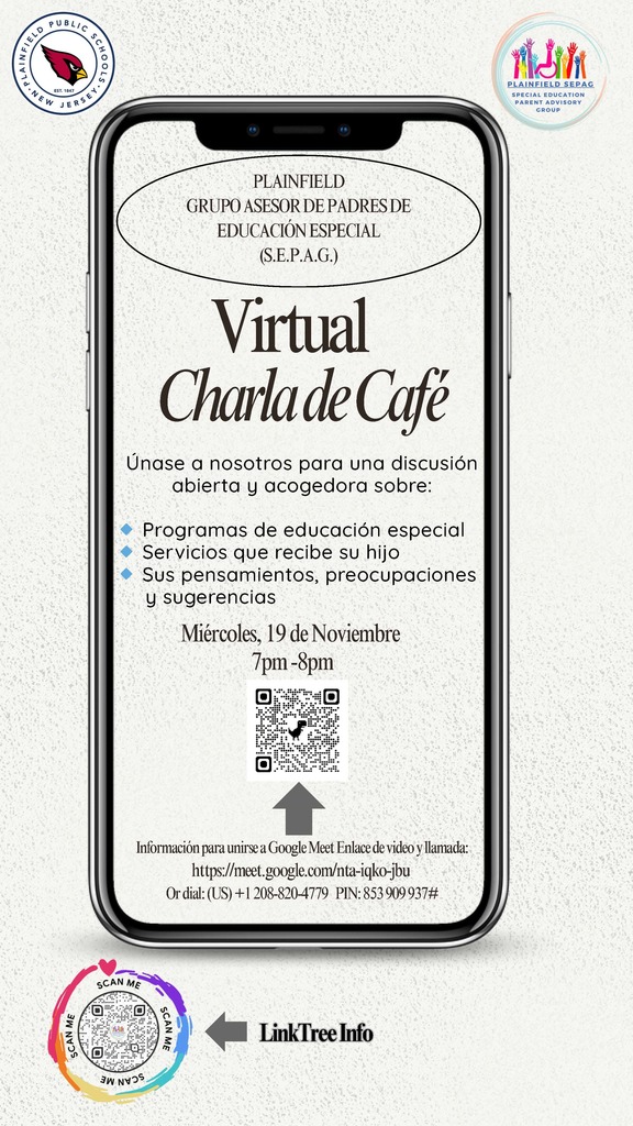 Virtual coffee flier spanish