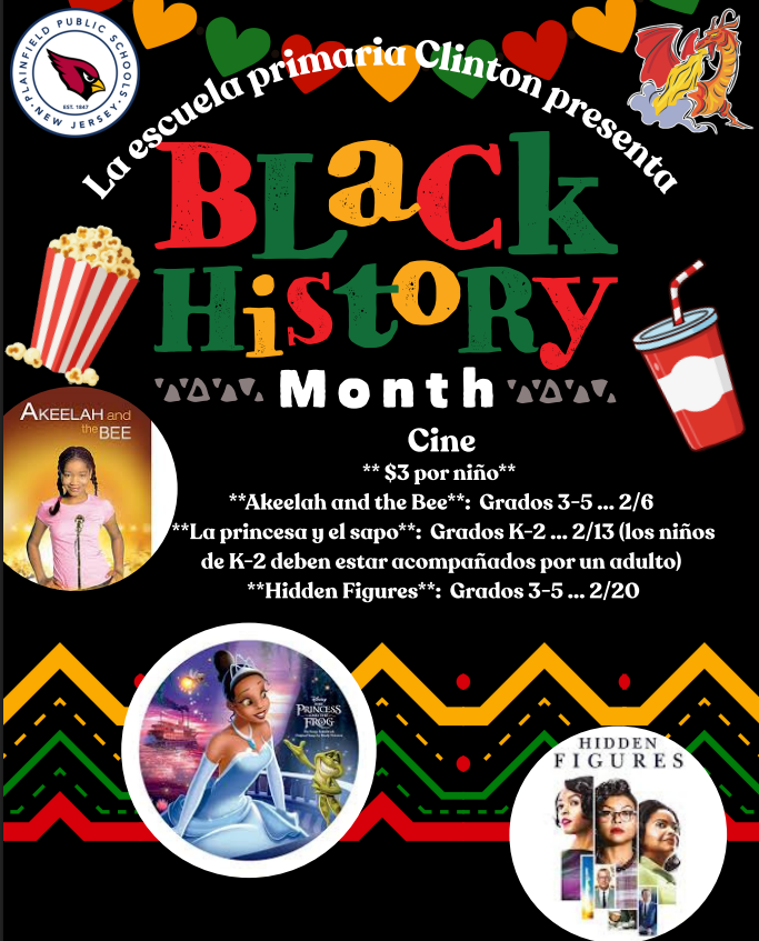 Black history month cinema flyer spanish