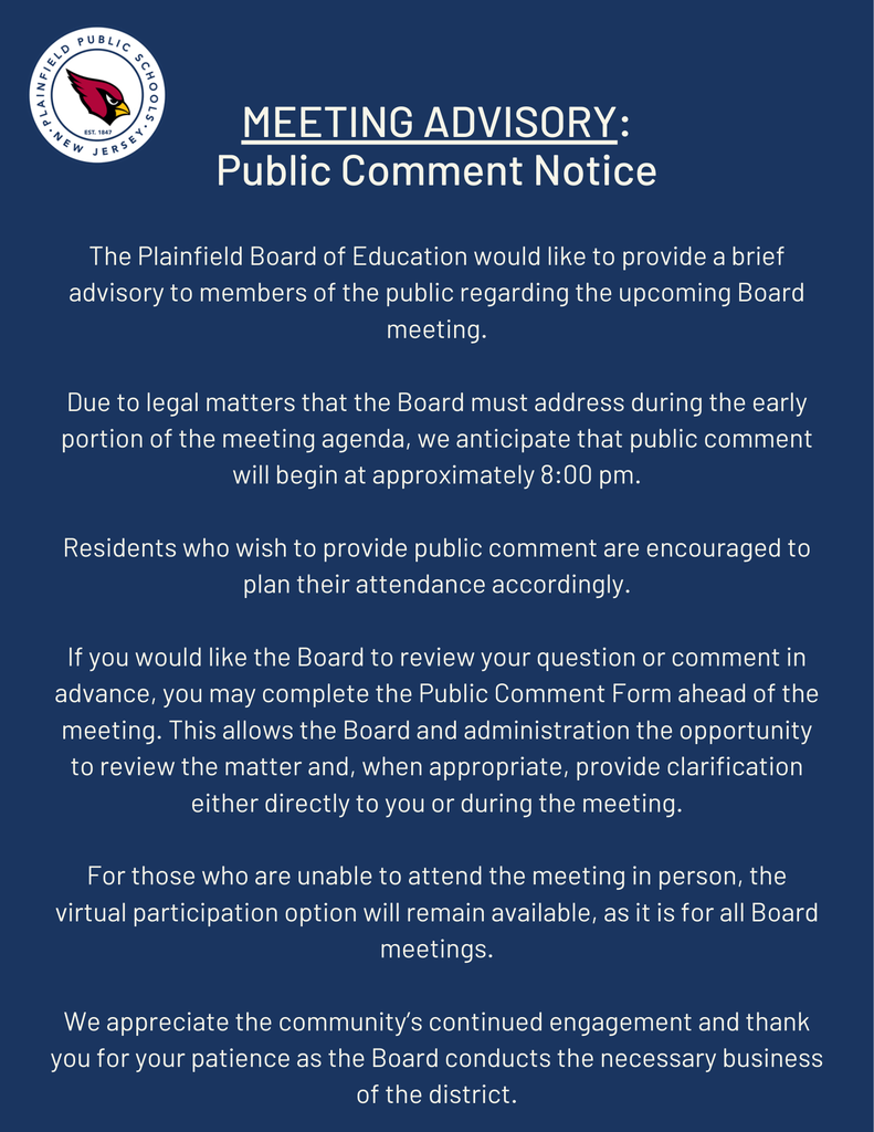 Public Comment Notice