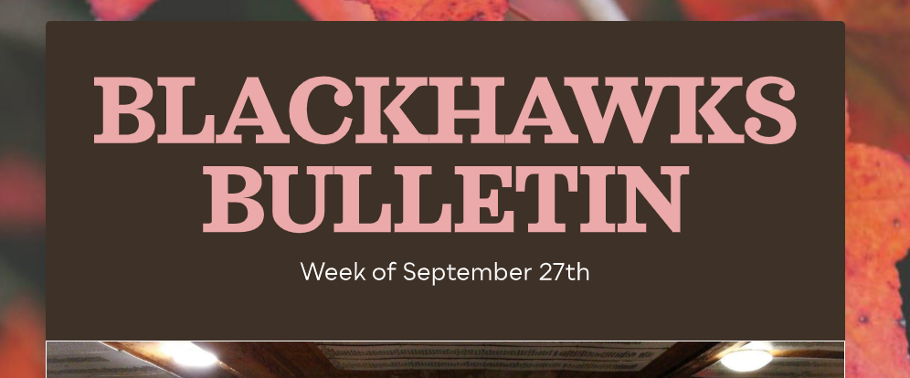 Blackhawks Bulletin - September 27th