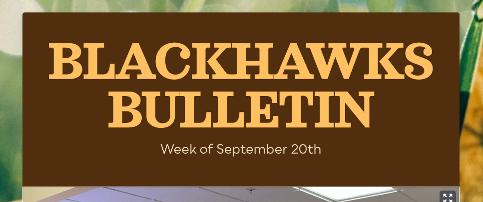 Blackhawks Bulletin - September 20th