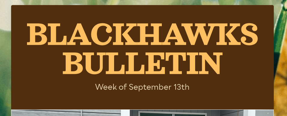 Blackhawks Bulletin - September 13th