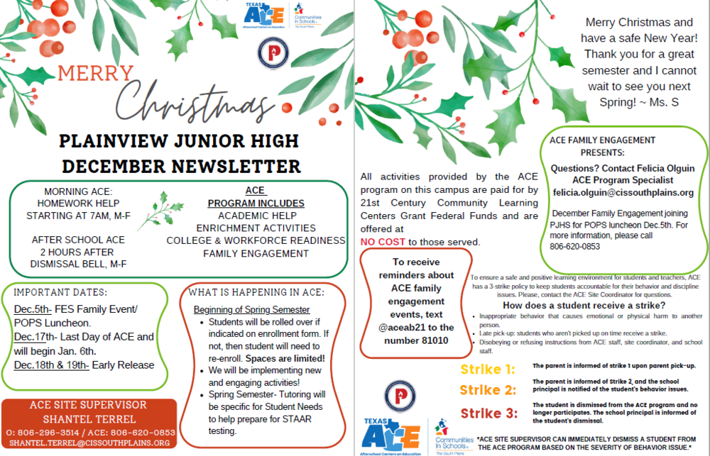 ACE: Monthly Newsletter