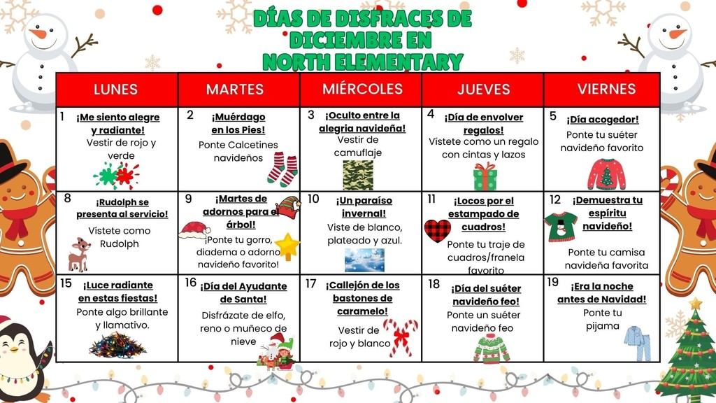 Dress Up Days for December