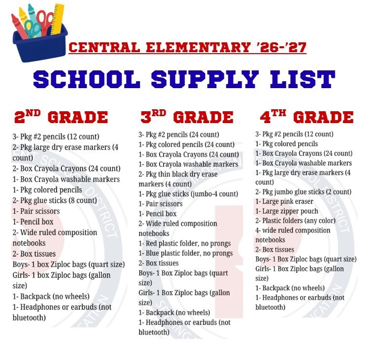 SCHOOL SUPPLY LIST