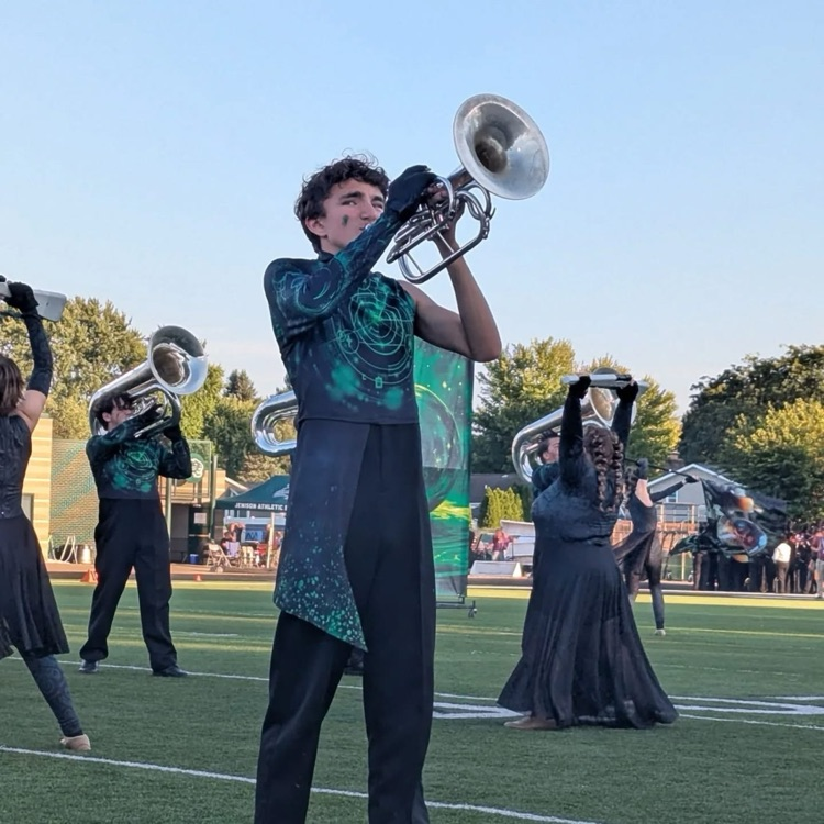picture of marching band performing at the competition 