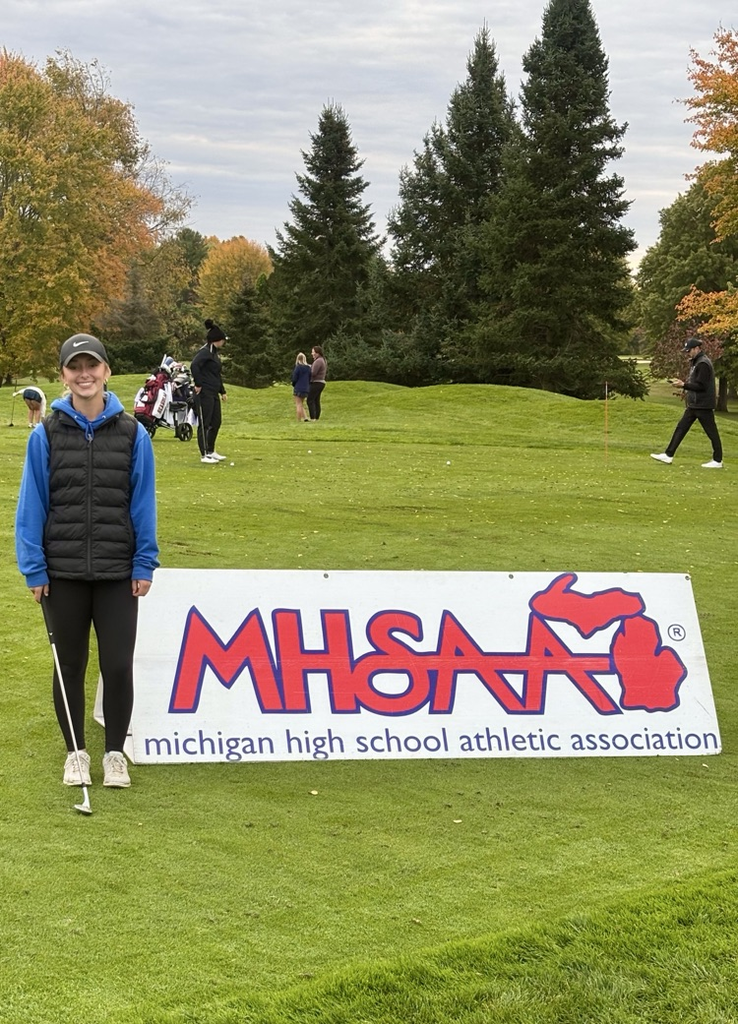 picture of varsity golfer at MHSAA state finals
