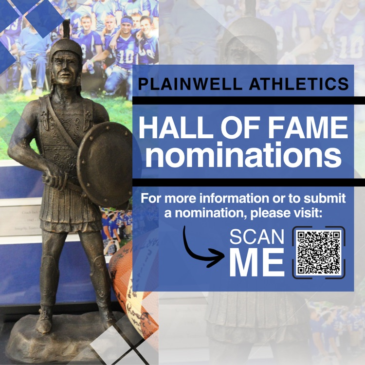 plainwell athletics - hall of fame nominations - for more information or to submit a nomination, please visit - scan me QR code