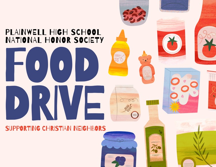 plainwell high school national honor society food drive - supporting Christian neighbors