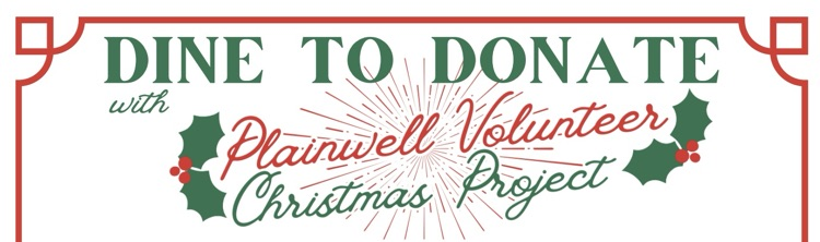 dine to donate with plainwell volunteer Christmas project 
