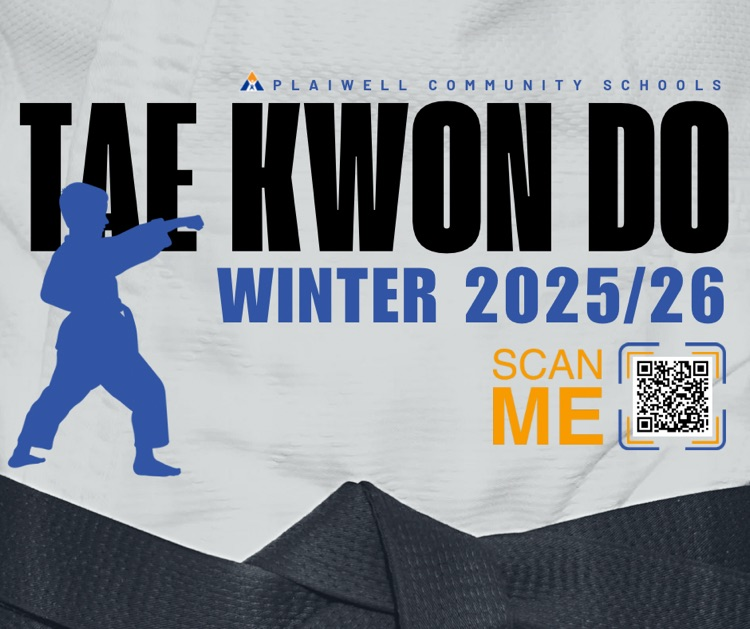 plainwell community schools - tae kwon do - winter 2025/26 - scan me (qr code) 
