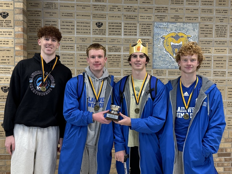 picture of relay team from boys swim and dive team