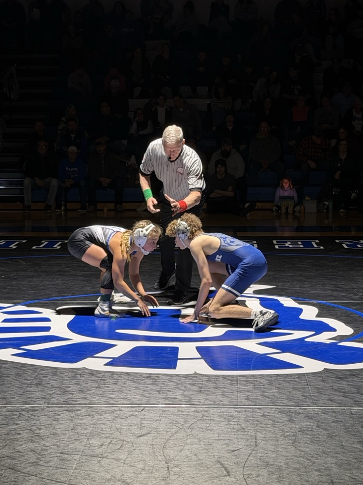 picture of phs wrestler in district championship match