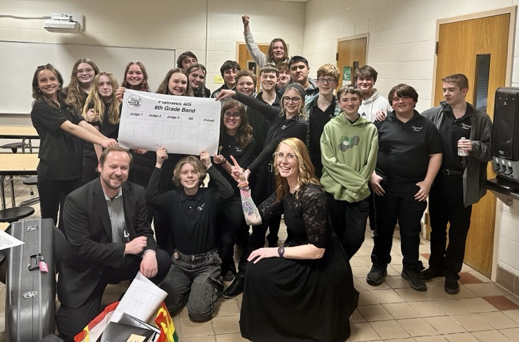 picture of the 8th grade band at their festival