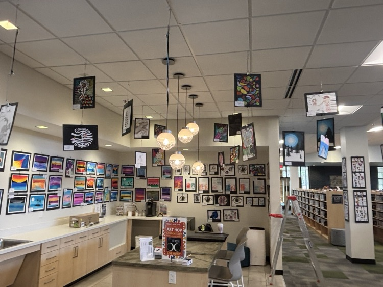 picture of various pieces of artwork displayed at ransom district library for the 2026 art hop