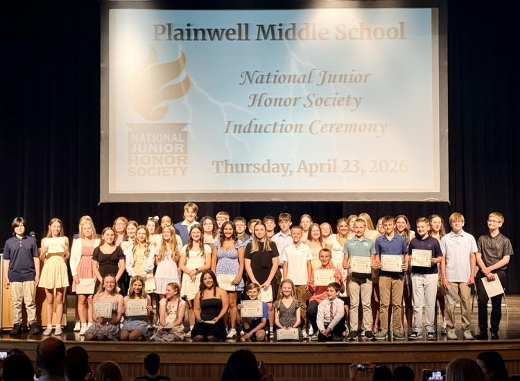 group picture of 47new national junior honor society members from plainwell middle school  