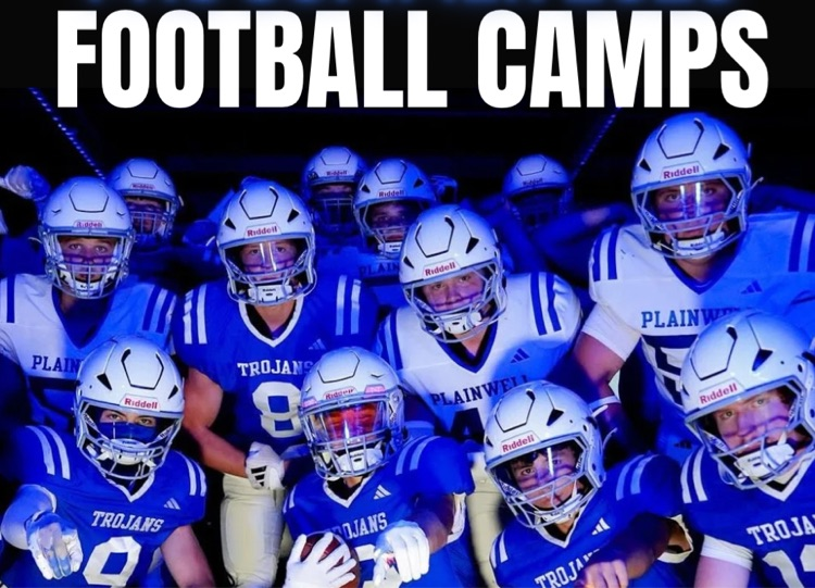 picture of football team with words “football camps” written 