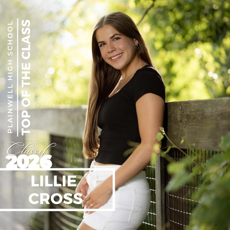 Picture of senior class student with writing - Plainwell High School - Top of the Class - Class of 2026 - Lillie Cross