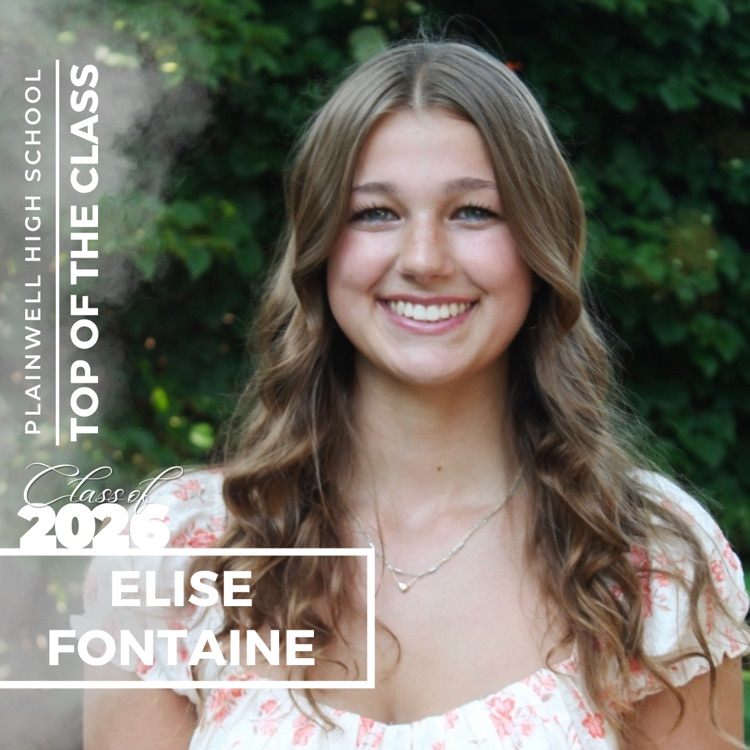 Picture of senior class student with writing - Plainwell High School - Top of the Class - Class of 2026 - Elise Fontaine