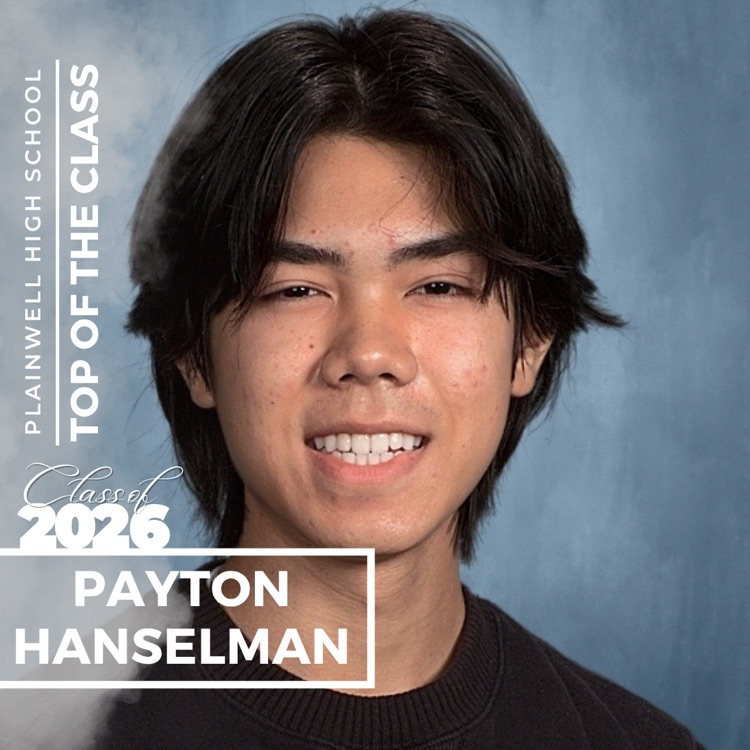 Picture of senior class student with writing - Plainwell High School - Top of the Class - Class of 2026 - Payton Hanselman