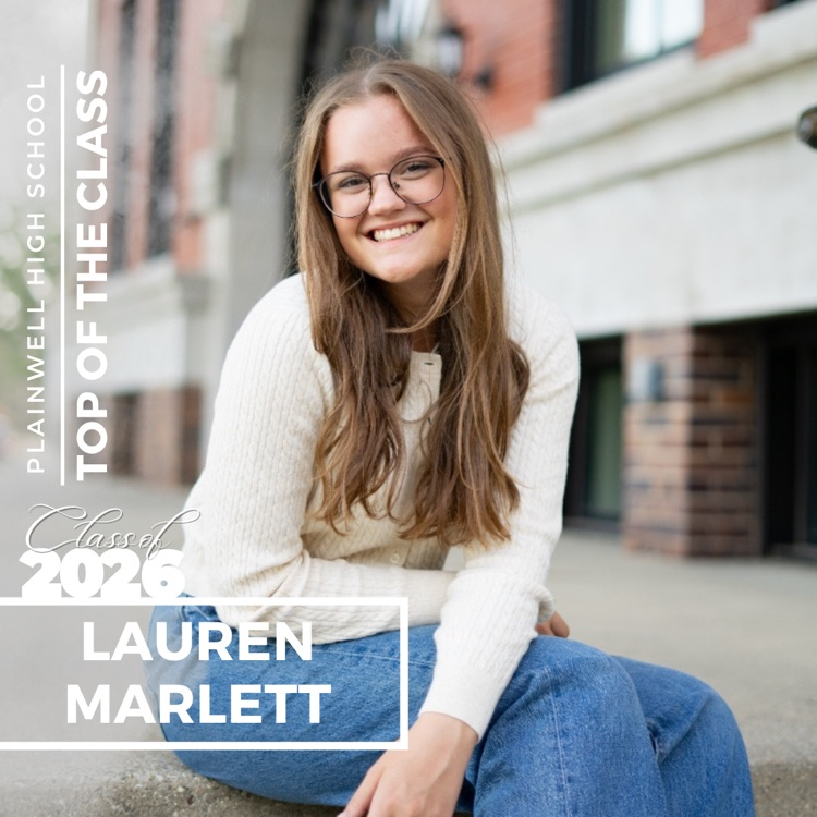 Picture of senior class student with writing - Plainwell High School - Top of the Class - Class of 2026 - Lauren Marlett