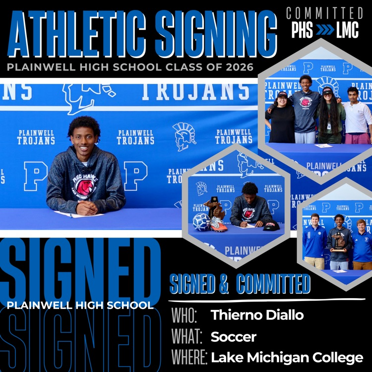 athletic signing - phs to lmc- signed & committed - who: therno diallo , what: soccer, where: Lake Michigan college  