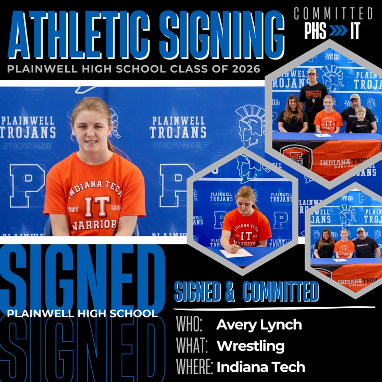 athletic signing - phs to IT - signed & committed - who: AVERY LYNCH , what: WRESTLING, where: INDIANA TECH  