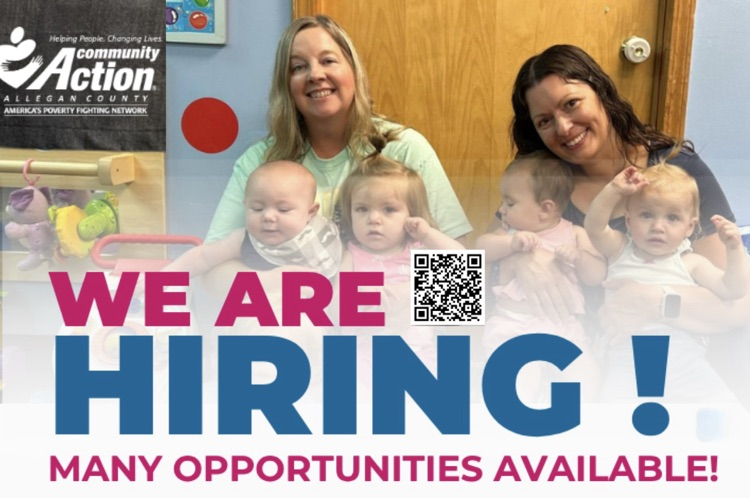 community action of Allegan county picture of teachers with preschool students - we are hiring, many opportunities available!