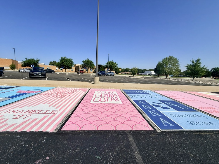 picture of senior parking spots painted
