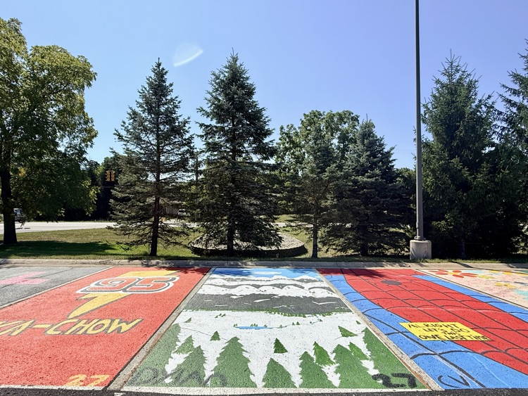 picture of senior parking spots painted