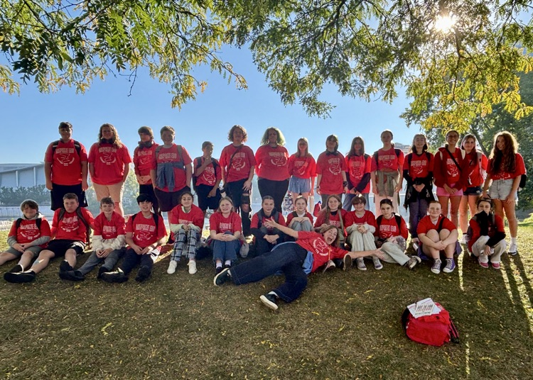group picture of creative writing and art class from plainwell middle school at artprize